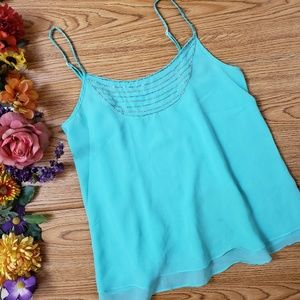 Francesca's Turquoise Silver Beaded Lined Top